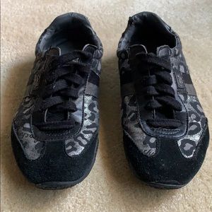 Coach Sparkly Silver & Black Leopard Sneakers